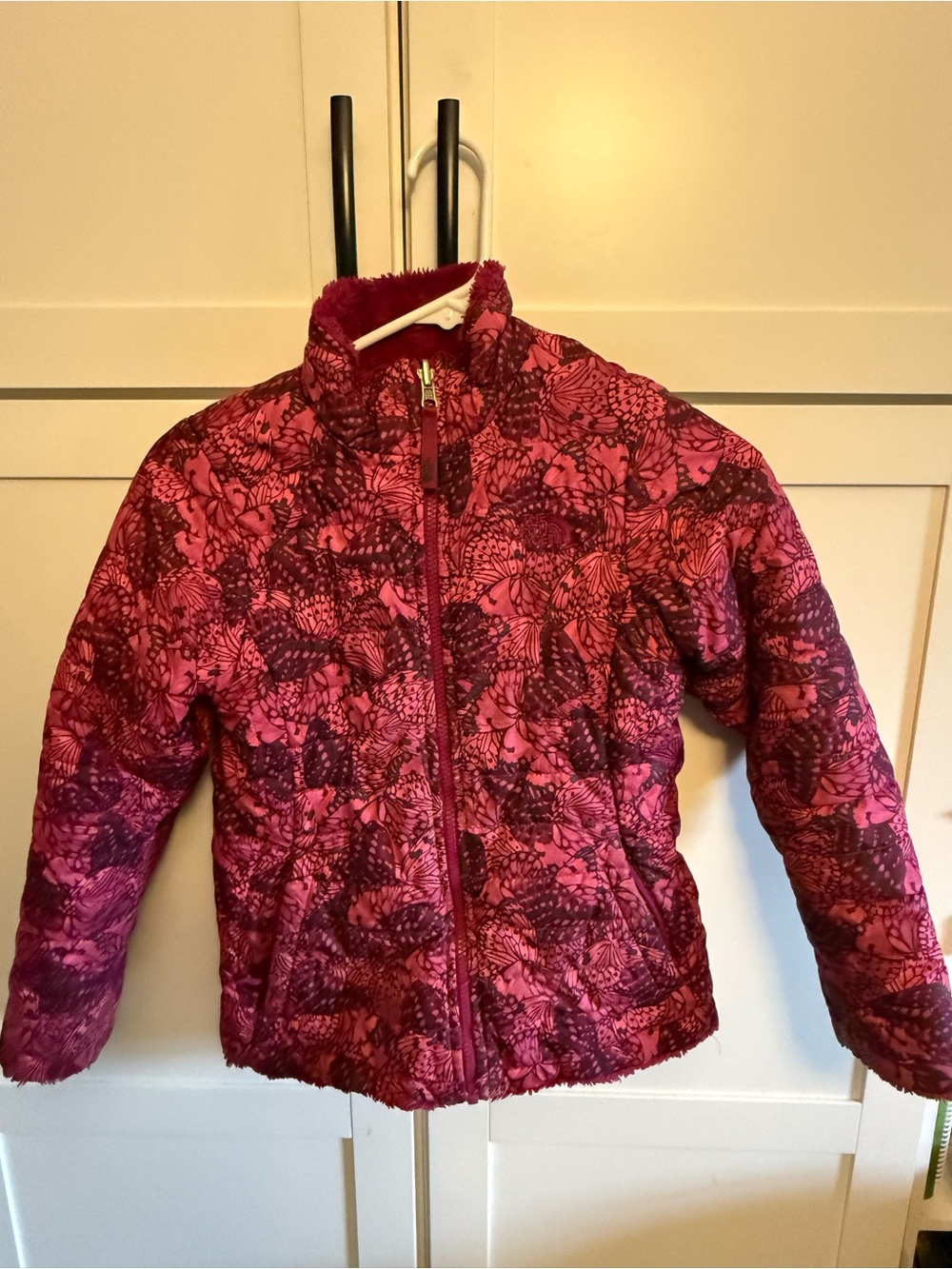 The North Face Girls' Pink & Purple Floral-Pattern Puffer Jacket